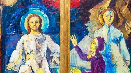 Auferstandener Christus, hl. Maria Magdalena und Engel am Mogersdorfer Altar